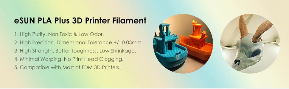 eSUN PLA+ Filament 1.75mm, 3D Printer Filament PLA Plus, Dimensional  Accuracy +/- 0.03mm, 1KG Spool (2.2 LBS) 3D Printing Filament for 3D  Printers